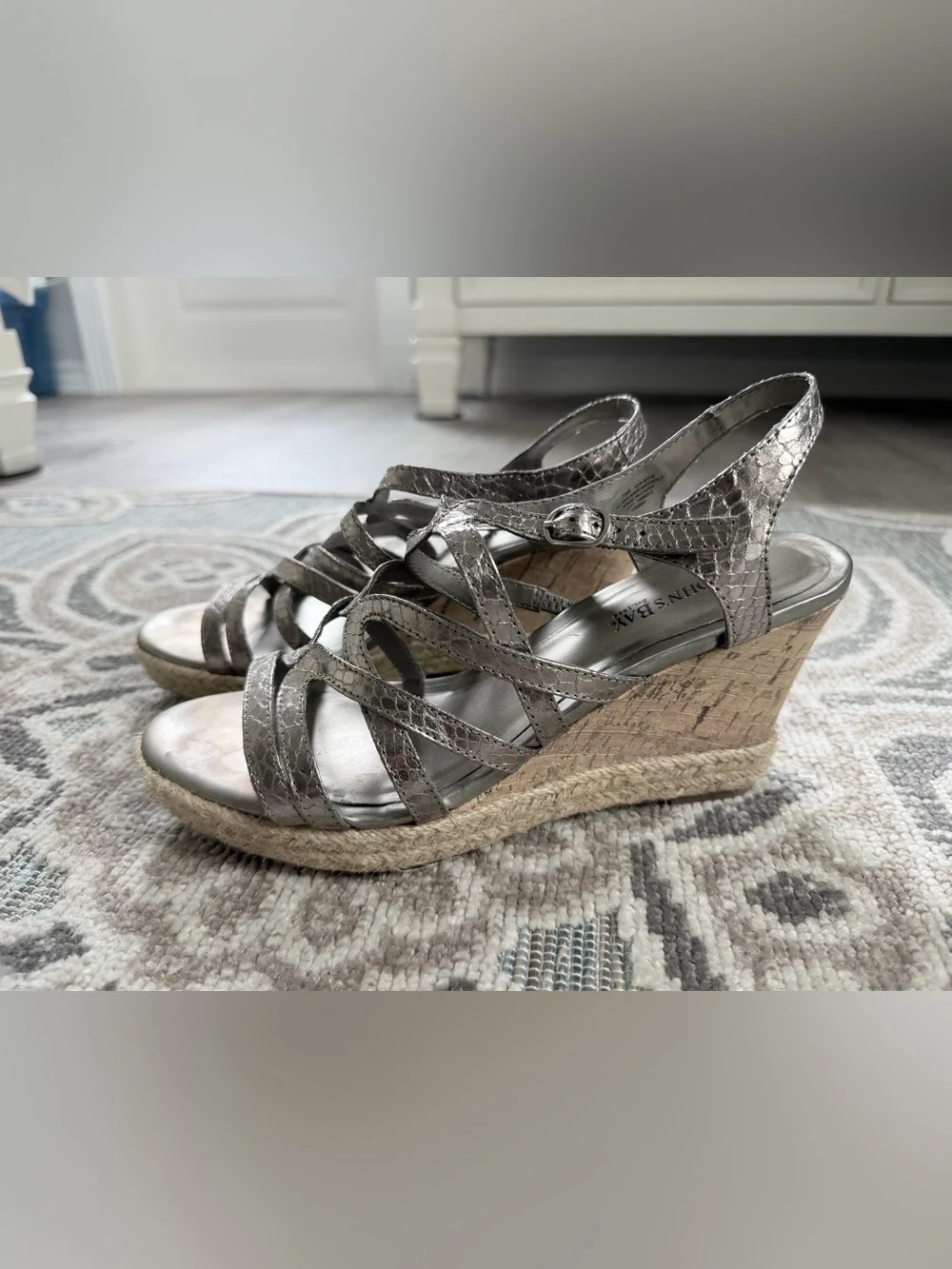 St. John’s Bay Silver Strappy Wedge Sandals